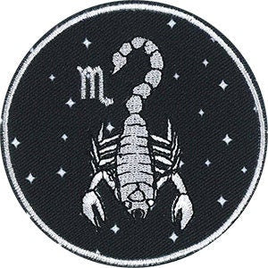 SCORPIO Zodiac Sign Patch - 3 Inch Round - Horoscope Zodiac Sign Embroidered Patch Applique Craft Supply