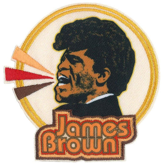 JAMES BROWN Singing Circle Patch - 3.75x3.75 Inch - R&B Soul Funk Music Embroidered Patch Applique Craft Supply