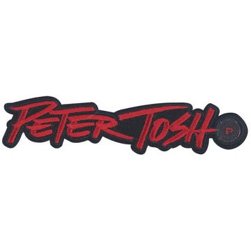 PETER TOSH Logo Patch - 4.4x1.25 Inch - Jamaican Reggae Rastafari Embroidered Music Patch Applique Craft Supply