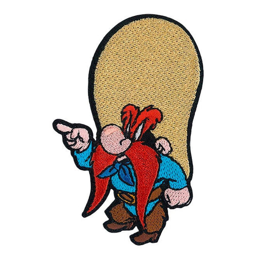 YOSEMITE SAM Patch - 2.75x3.9 Inch - Yosemite Sam Pointing Bugs Bunny Looney Tunes Cartoon Classic Embroidered Patch Applique Craft Supply