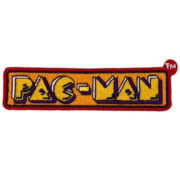 PAC-MAN Classic Logo Patch - 3.5x0.8 Inch - Blinky Pinky Retro Classic Video Game Arcade Embroidered Patch Applique Craft Supply