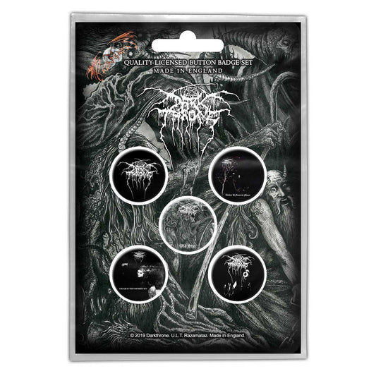 DARKTHRONE Button Badge 5 Piece Set - Each Badge Approx 1 Inch - Darkthrone Old Star - Pinback Badge Button Pack Set