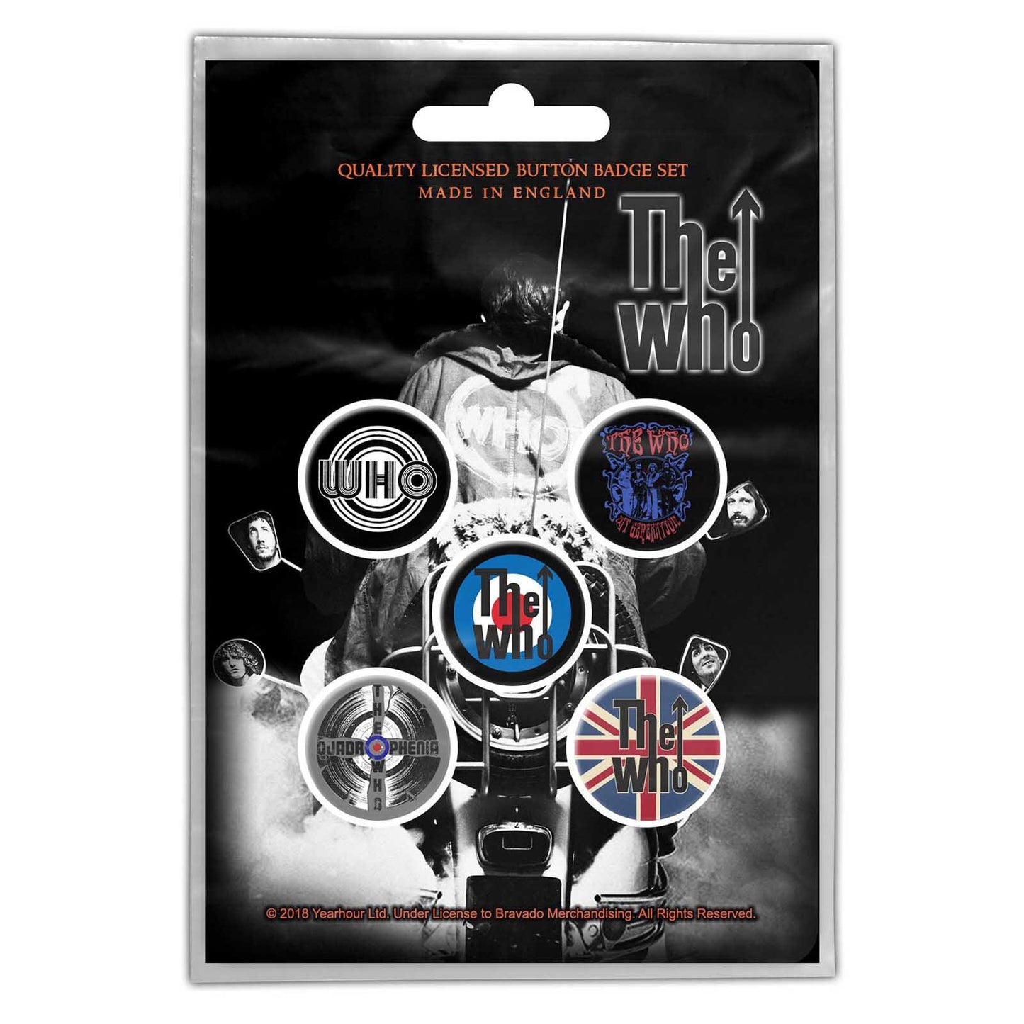 THE WHO Button Badge 5 Piece Set - Each Badge Approx 1 Inch - The Who Quadrophenia - Pinback Badge Button Pack Set