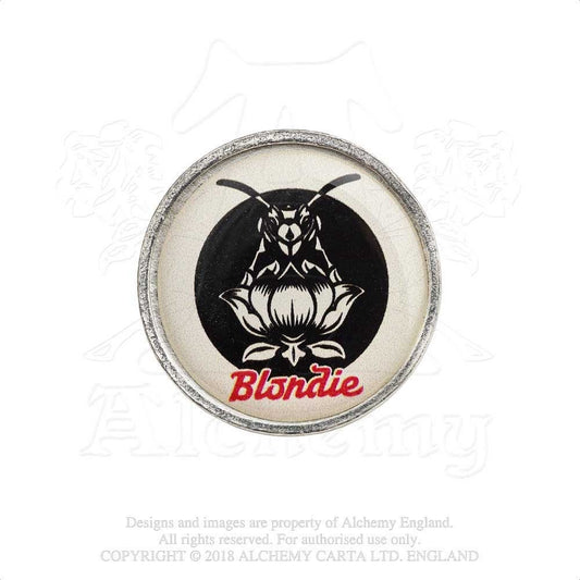 BLONDIE Cast Metal Pin Badge - Approx 1 Inch - Blondie Pollinator - Pinback Badge Button Lapel With Butterfly Clutch Attachment
