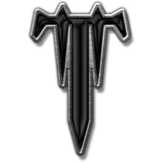 TRIVIUM Cast Metal Pin Badge - Approx 1 Inch - Trivium T Shape - Pinback Badge Button Lapel With Butterfly Clutch Attachment