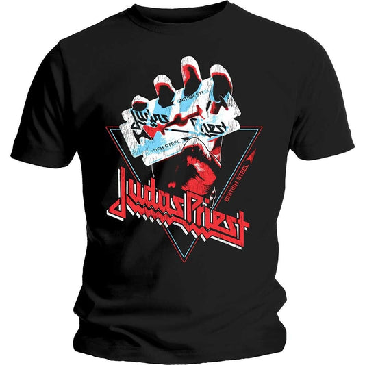 JUDAS PRIEST British Steel Hand Triangle T-Shirt Unisex - Made to Order - T-Shirt For Men and Women - Music Metal Rock Band Concert Shirt