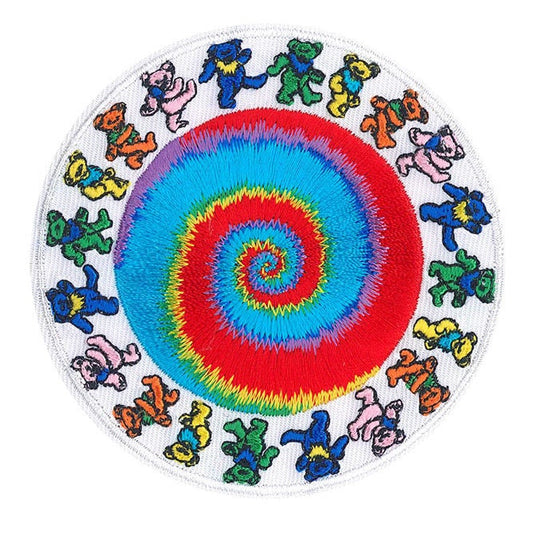 GRATEFUL DEAD Bears Spiral Patch - 3.5 Inch - Embroidered Rock Band Patch Applique Craft Supply