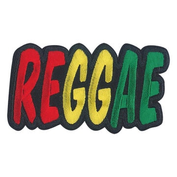 REGGAE Music Patch - 4x2.25 Inch - Jamaican Reggae Rastafari Embroidered Music Patch Applique Craft Supply