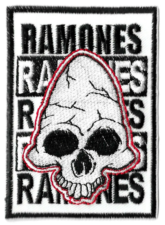 Ramones Skull Patch - 2.3x3.25 Inch - Embroidered Patch Applique Craft Supply