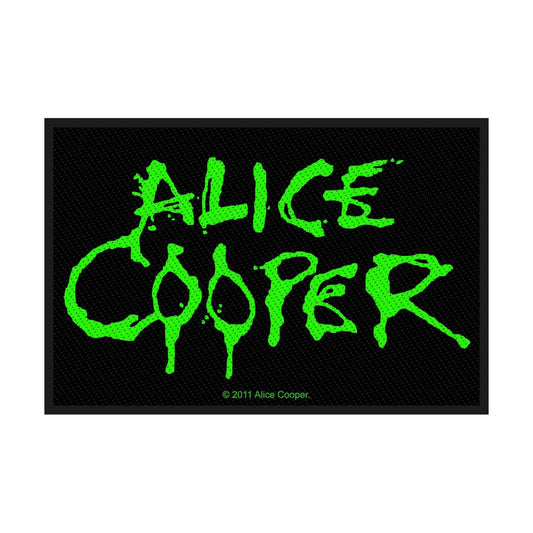 ALICE COOPER Logo Patch - Approx 4x2 Inch - Alice Cooper Green Logo Embroidered Patch Applique Craft Supply - Officially Licensed