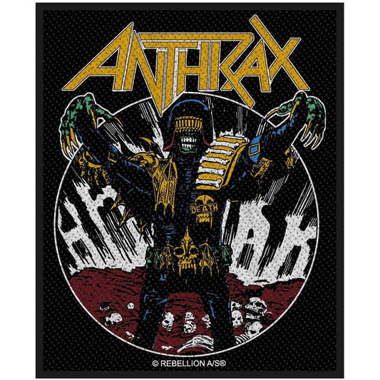 ANTHRAX Judge Death Patch - Approx 4x3.75 Inch - Anthrax Judge Death Embroidered Patch Applique Craft Supply - Officially Licensed