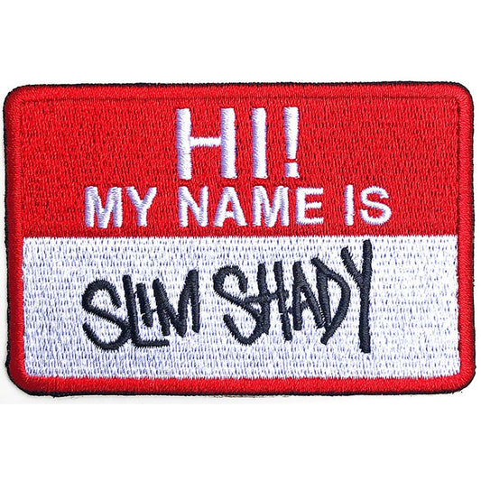 EMINEM Patch - Approx 3.5x2 Inch - Eminem Slim Shady Name Badge Embroidered Patch Applique Craft Supply - Officially Licensed
