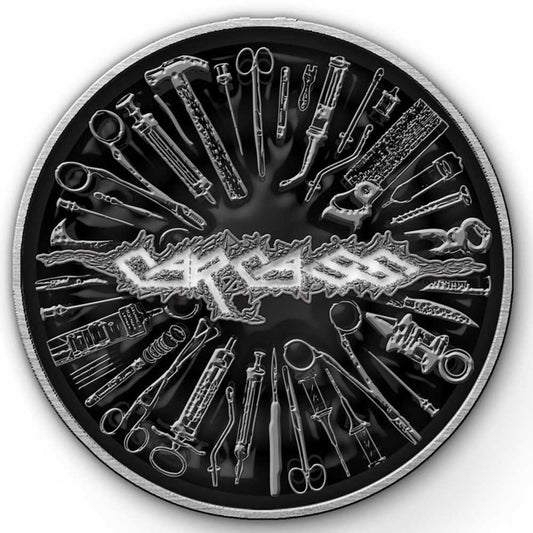 CARCASS Cast Metal Pin Badge - Approx 1 Inch - Carcass Tools - Pinback Badge Button Lapel With Butterfly Clutch Attachment