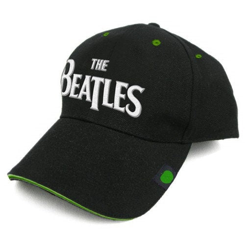 THE BEATLES Unisex Cap Hat - Made to Order - Black Beatles White Drop T Logo Adjustable Baseball Cap - Officially Licensed!
