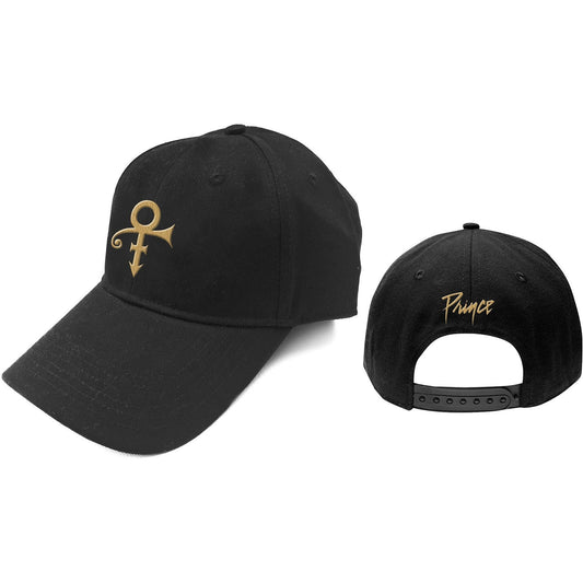 PRINCE Unisex Cap Hat - Made to Order - Black Prince Gold Symbol Adjustable Snapback Baseball Cap - Officially Licensed!