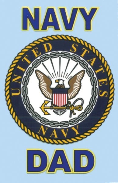 Navy Dad Vinyl Decal Sticker - 2.75x4.25 Inch - United States Navy Proud Dad Father Clear Decal For Car Truck Window Vehicle Military