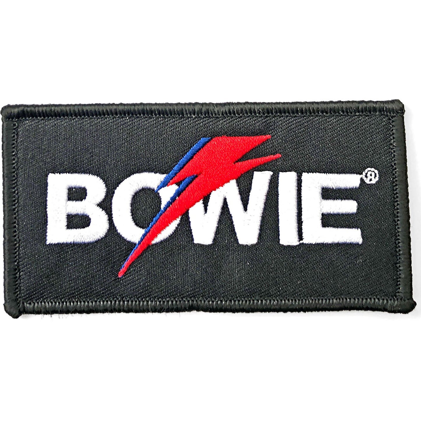 DAVID BOWIE Flash  Logo Patch - 4x2 Inch - David Bowie Flash Logo Embroidered Patch Applique Craft Supply - Officially Licensed