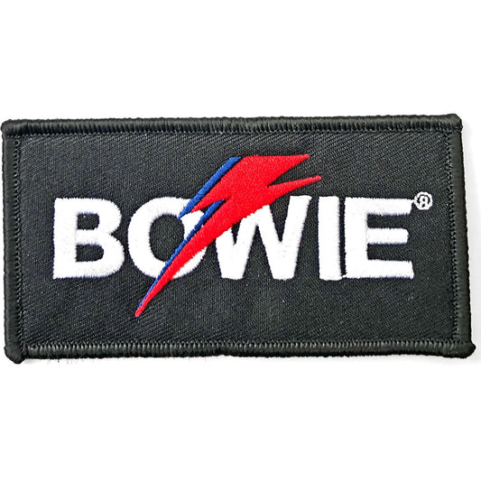 DAVID BOWIE Flash  Logo Patch - 4x2 Inch - David Bowie Flash Logo Embroidered Patch Applique Craft Supply - Officially Licensed