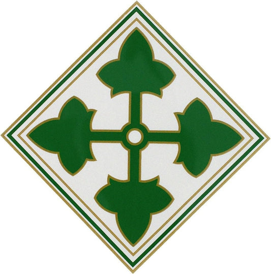 ARMY 4th Infantry Division Combat Service Badge Decal Sticker - United States ARMY Decal For Car Truck Window Vehicle Military Craft Supply