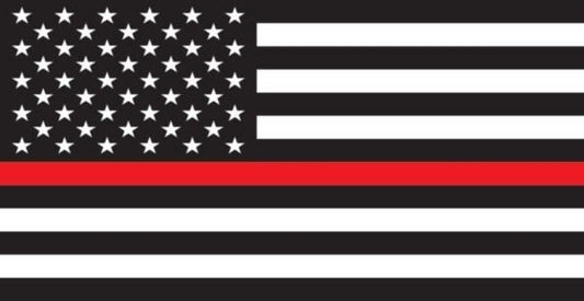 American Flag Thin Red Line Firefighter Vinyl Decal Sticker - 4.5x2.3 Inch - Firefighter Clear Decal Car Truck Window Vehicle Craft Supply
