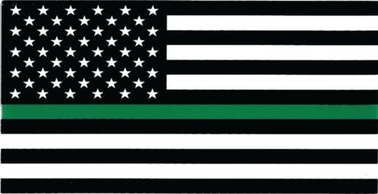 American Flag Thin Green Line Military Vinyl Decal Sticker - 4.5x2.3 Inch - Military Clear Decal Car Truck Window Vehicle Craft Supply