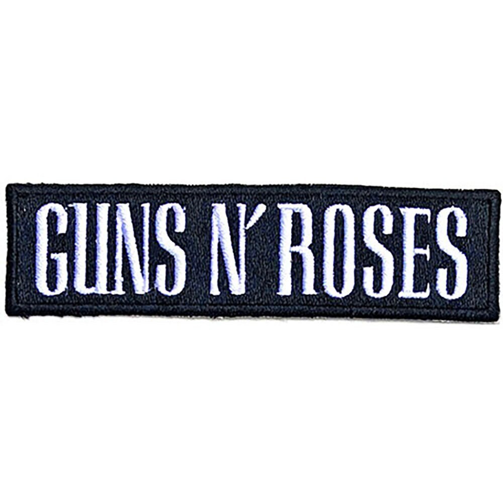 GUNS N' ROSES Text Logo Patch - 4x1.25 Inch - Name Tag Rock Band Embroidered Patch Applique Craft Supply - Officially Licensed