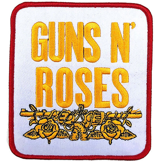 GUNS N' ROSES Stacked White Patch - Approx 3.5x4 Inch - Rock Band Embroidered Patch Applique Craft Supply - Officially Licensed