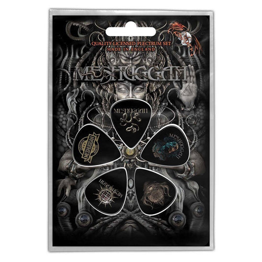 MESHUGGAH Guitar Pick 5 Piece Set - Meshuggah Musical Deviance Swedish Extreme Metal Band - Plectrum Set Craft Supply - Officially Licensed