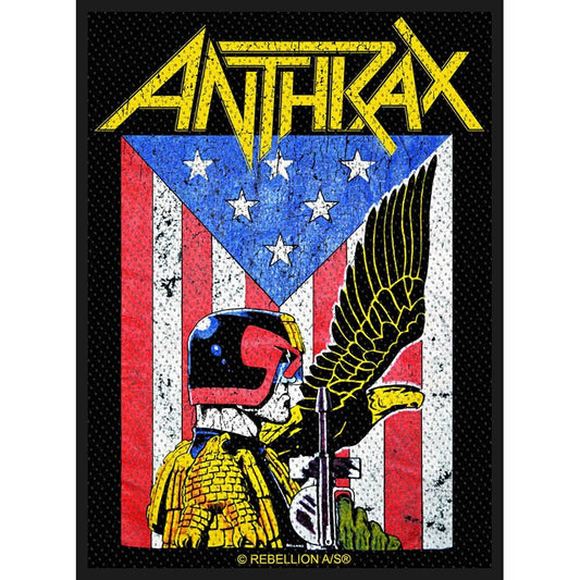 ANTHRAX Judge Dredd Patch - Approx 4x3 Inch - Anthrax Judge Dredd Embroidered Patch Applique Craft Supply - Officially Licensed
