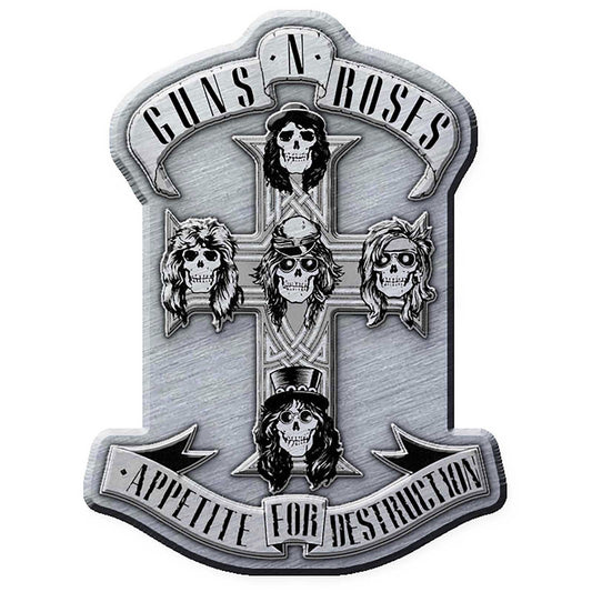GUNS N ROSES Enamel Metal Pin Badge - Approx 1 Inch - Guns N' Roses Appetite - Pinback Badge Button Lapel With Butterfly Clutch Attachment