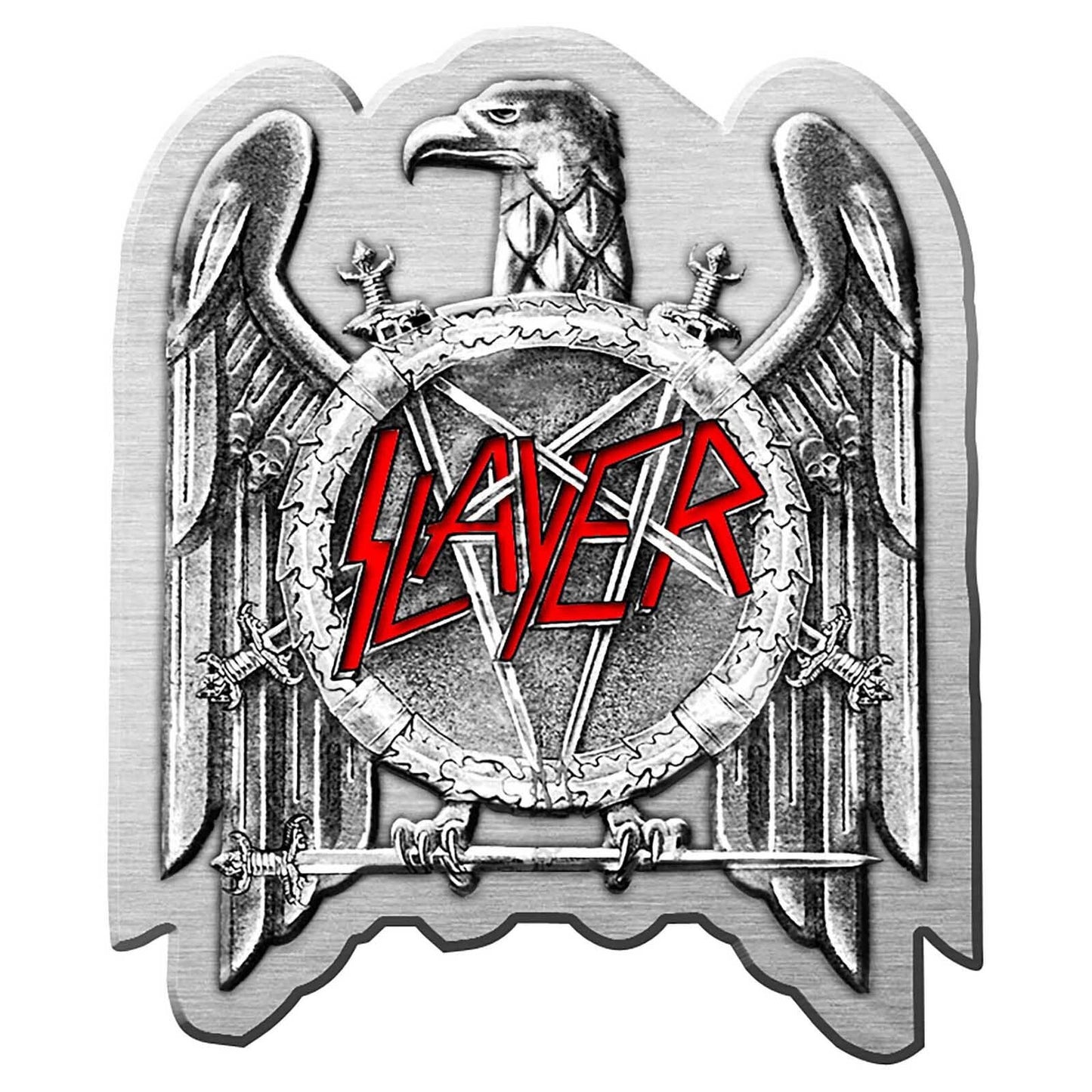 SLAYER Enamel Metal Pin Badge - Approx 1 Inch - Slayer Logo Eagle - Pinback Badge Button Lapel Lapel With Butterfly Clutch Attachment