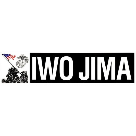 Iwo Jima USMC Vinyl Decal Sticker - Approx 11.25x2.75 Inch - WWII US Marine Corps Military Decal Bumper Sticker For Car Truck Window