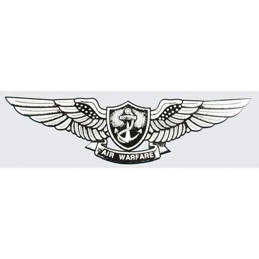 Aviation Warfare Specialist Badge Vinyl Decal Sticker - 6.75x2 Inch - United States Navy EAWS Clear Decal Car Truck Window Vehicle Military
