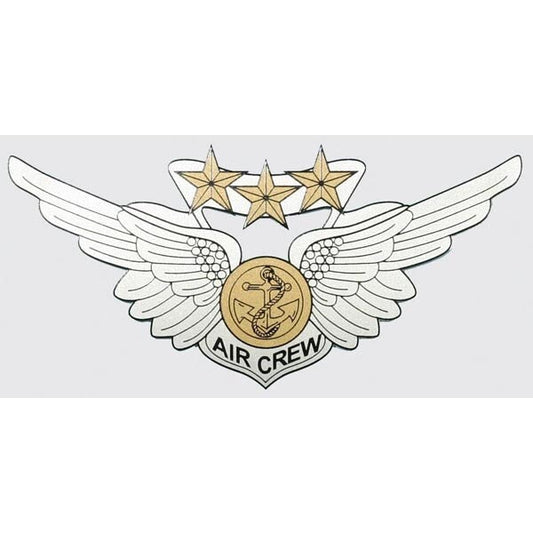 Combat Aircrew Badge Vinyl Decal Sticker - 6.5x3 Inch - United States Marine Combat Flight Clear Decal Car Truck Window Vehicle Military