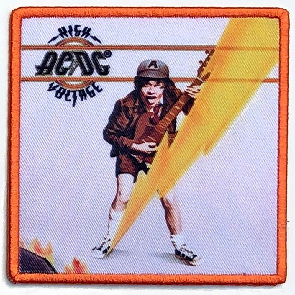 ACDC High Voltage Patch - 3.4x3.4 Inch - AC/DC High Voltage Album Cover Embroidered Patch Applique Craft Supply - Officially Licensed