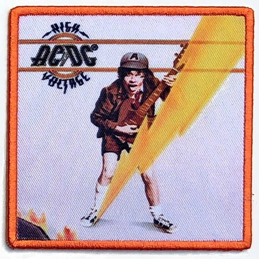 ACDC High Voltage Patch - 3.4x3.4 Inch - AC/DC High Voltage Album Cover Embroidered Patch Applique Craft Supply - Officially Licensed