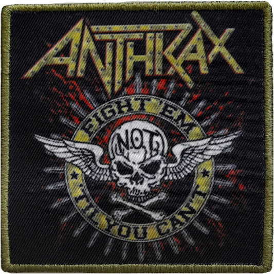 ANTHRAX Fight Patch - 3.5x3.5 Inch - Anthrax Fight 'Em Till You Can't Embroidered Patch Applique Craft Supply - Officially Licensed