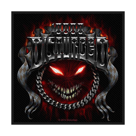 DISTURBED Band Patch - 4x1.5 Inch - Disturbed Chrome Smile Embroidered Patch Applique - Officially Licensed