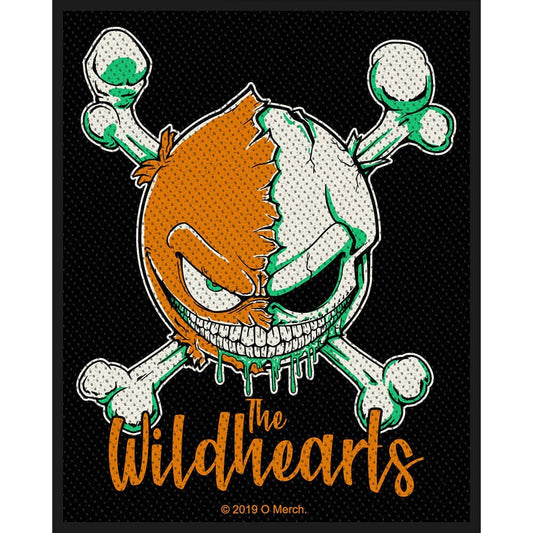 THE WILDHEARTS Green Skull Patch - 3x4 Inch - Wildhearts Rock Band Embroidered Patch Applique Craft Supply - Officially Licensed