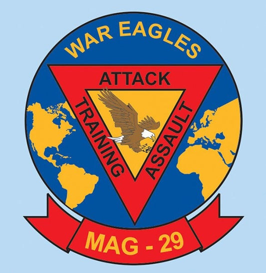 Marines MAG-29 War Eagles Vinyl Decal Sticker - 3.5"x4 Inch - United States Marines Corps USMC Clear Decal Car Truck Window Vehicle Military