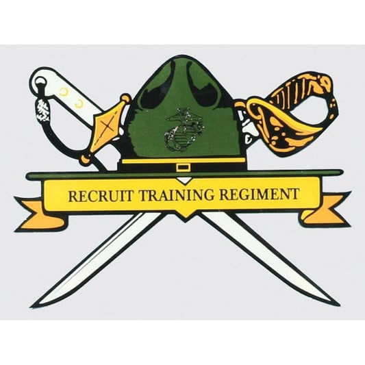 Marines Recruit Training Regiment Vinyl Decal Sticker - 4.25x3.25 Inch - USMC Clear Decal Car Truck Window Vehicle Military Craft Supply