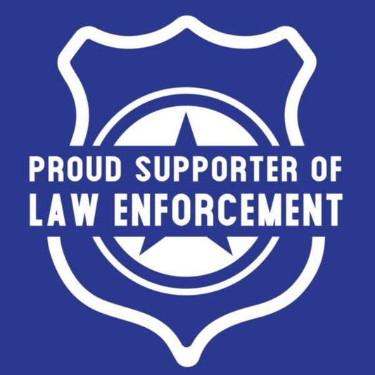 Proud Supporter of Law Enforcement Vinyl Decal Sticker - 4x4 Inch - Police Sheriff Clear Decal Car Truck Window Vehicle Craft Supply