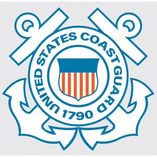 United States Coast Guard Crest Clear Decal Sticker - USCG Crest Logo Clear Decal For Car Truck Window Vehicle Military Craft Supply
