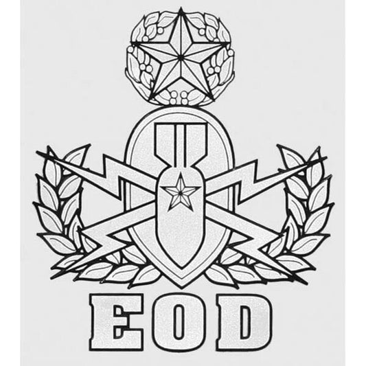 EOD Master Clear Decal Sticker - 3.5x4 Inch - Explosive Technician Badge United States Military Clear Decal For Car Truck Window Vehicle