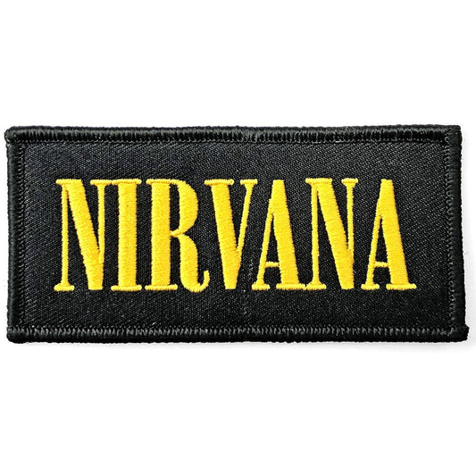 NIRVANA Patch - 4x1.75 Inch - Kurt Cobain Nirvana Logo Rock Band Logo Embroidered Patch Applique Craft Supply - Officially Licensed