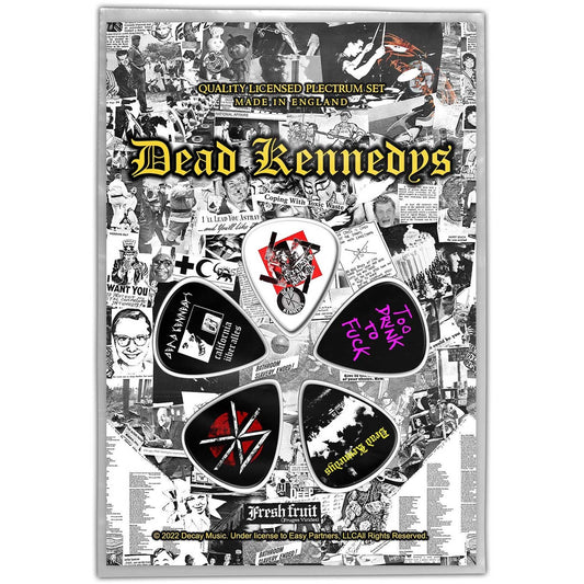 DEAD KENNEDYS Guitar Pick 5 Piece Set - Dead Kennedys Fresh Fruit American Punk Rock Band - Plectrum Set Craft Supply - Officially Licensed