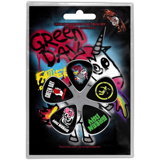 GREEN DAY Guitar Pick 5 Piece Set - Green Day Father of All Rock Band - Plectrum Set Craft Supply - Officially Licensed
