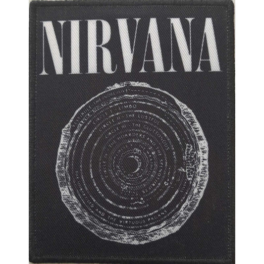 NIRVANA Patch - 4x3 Inch - Nirvana Vestibule Kurt Cobain Rock Band Logo Embroidered Patch Applique Craft Supply - Officially Licensed
