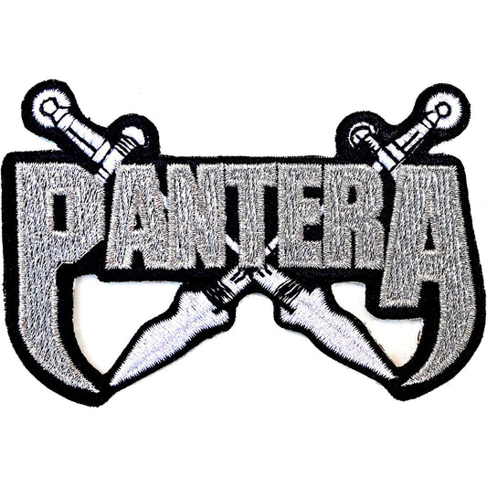 PANTERA Patch - 3.5x2.25 Inch - Pantera Silver Swords Heavy Metal Band Embroidered Patch Applique Craft Supply - Officially Licensed