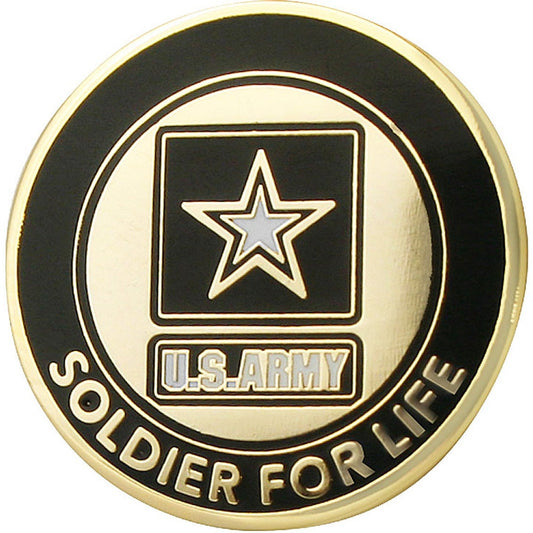 US Army Star Solider For Life Lapel Pin - 1 Inch - United States Army Enamel Pin for Backpack Tie Shirt Trading Button Pinback Craft Supply